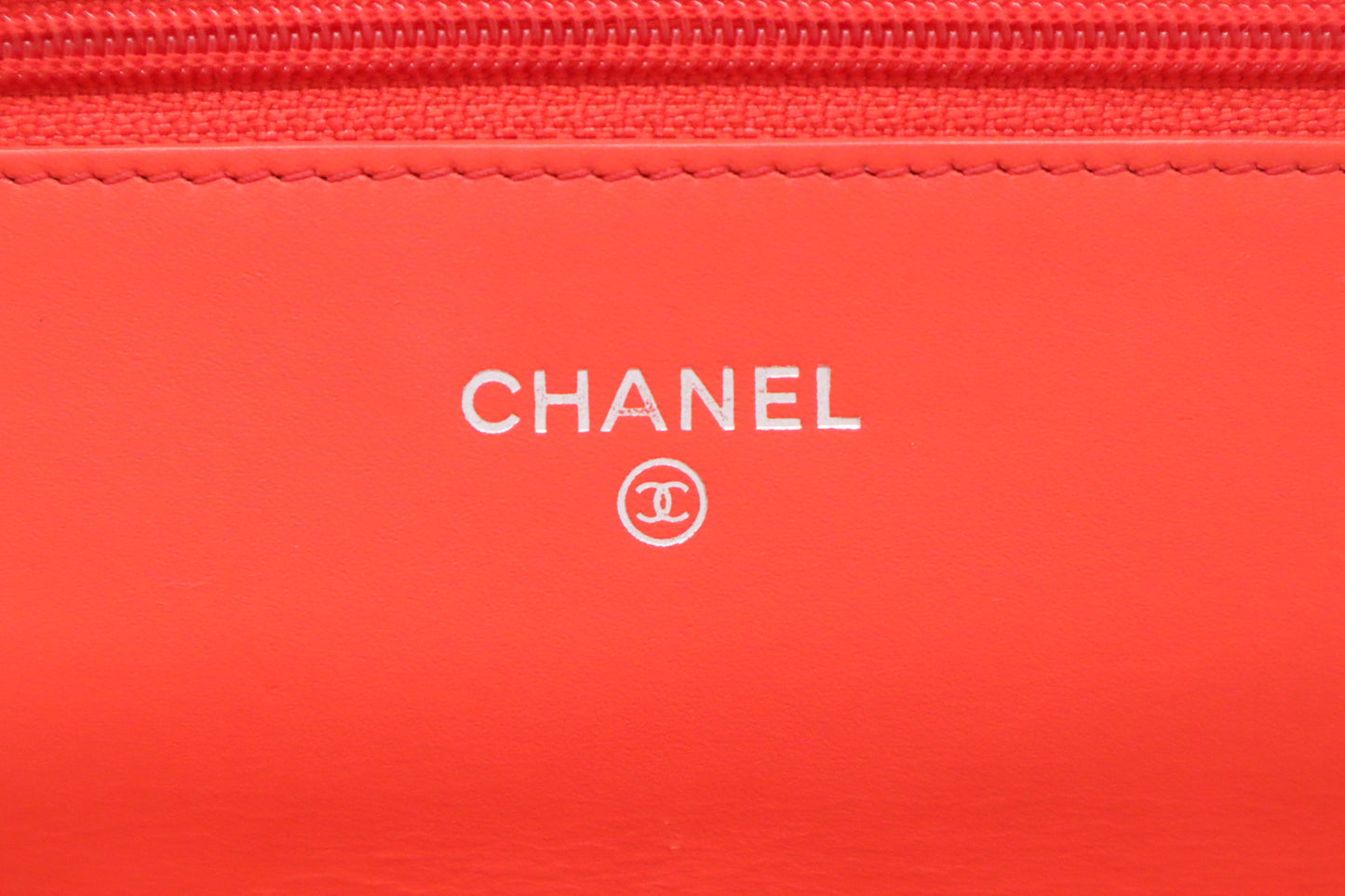 Chanel Wallet on Chain in Red-Orange Patent Leather