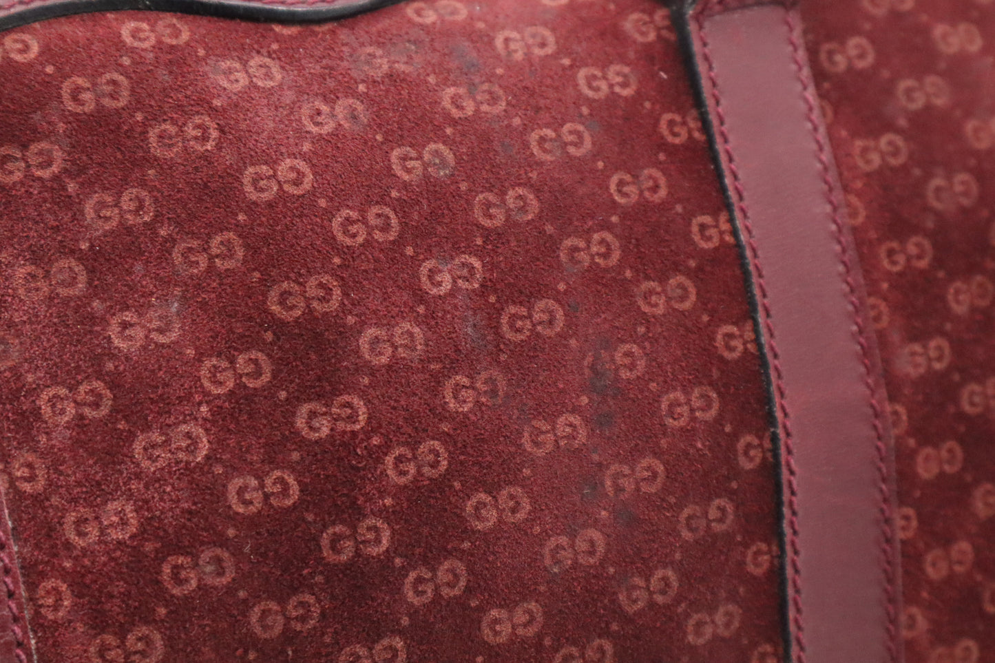 Gucci Boston Bag in Burgundy GG Suede