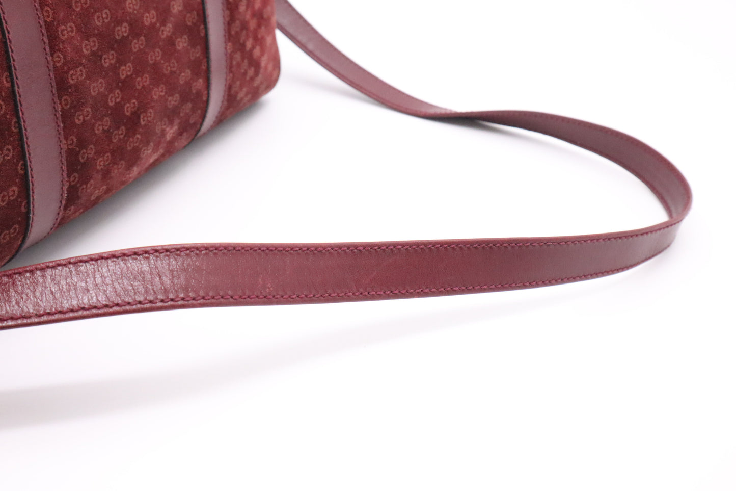 Gucci Boston Bag in Burgundy GG Suede