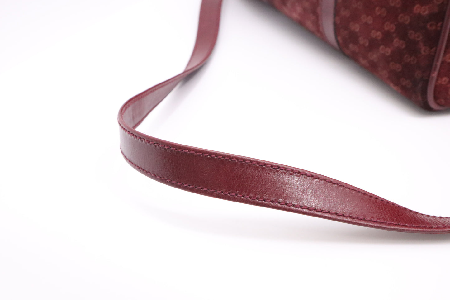 Gucci Boston Bag in Burgundy GG Suede