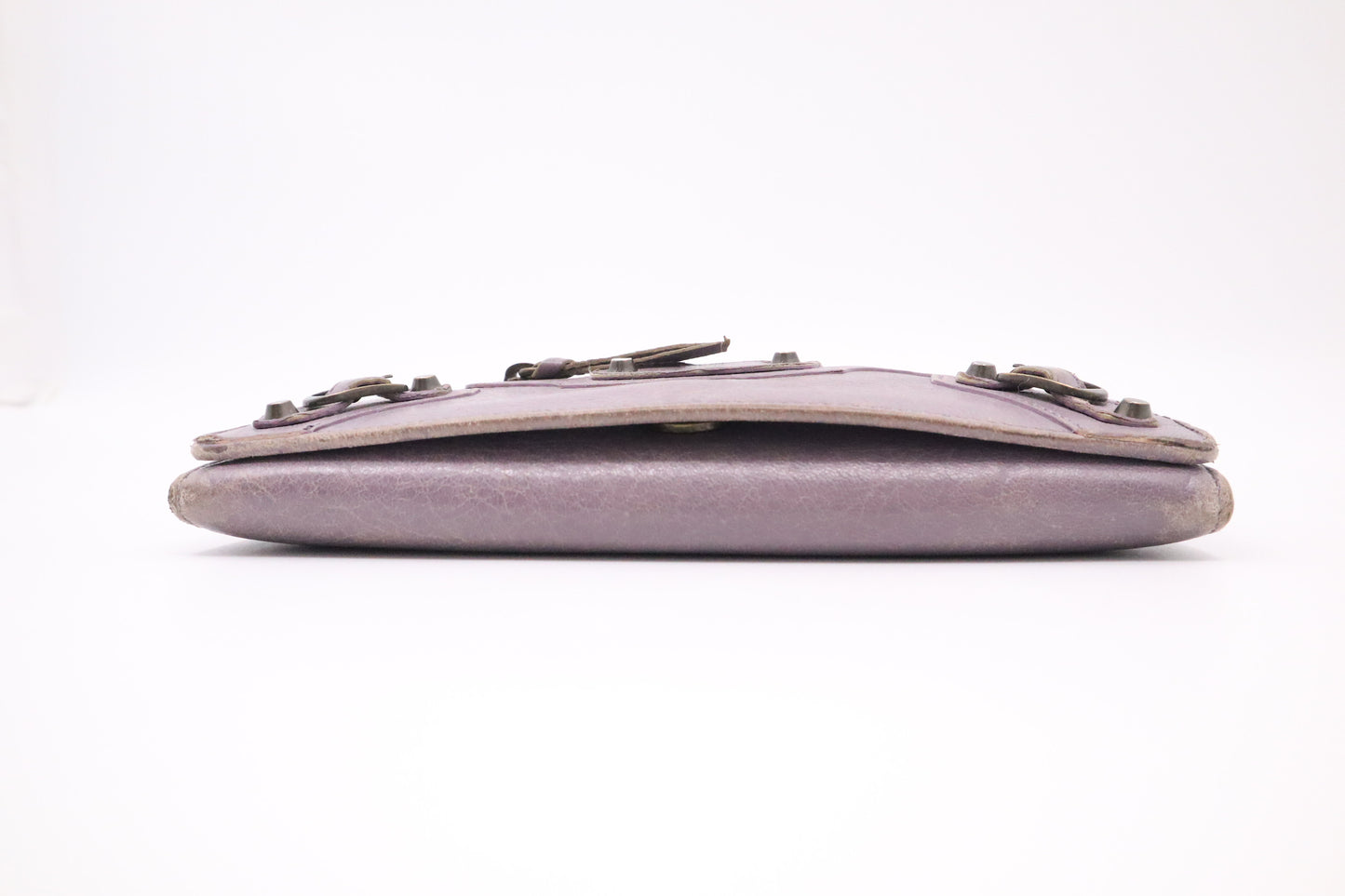Balenciaga Le Cagole Zip Around Wallet in Purple Leather