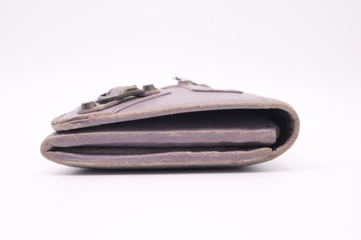 Balenciaga Le Cagole Zip Around Wallet in Purple Leather