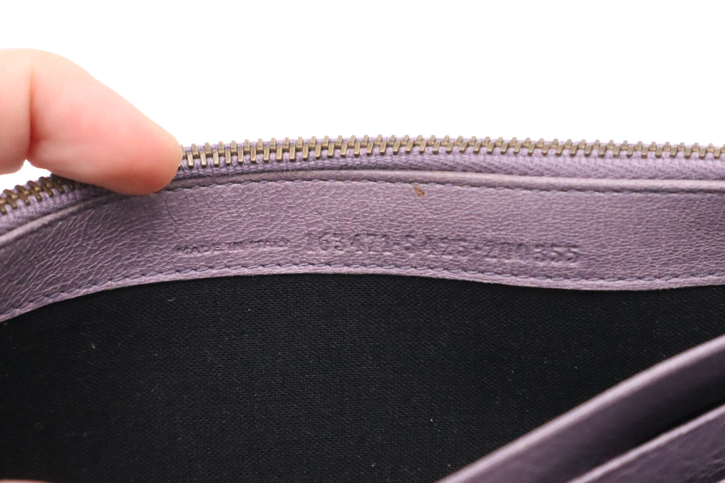 Balenciaga Le Cagole Zip Around Wallet in Purple Leather