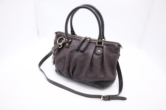 Gucci Handbag in Dark Purple Guccissima Leather