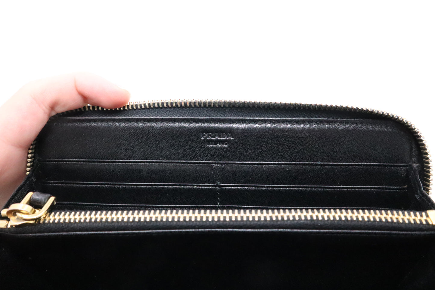 Prada Long Wallet in Black Nylon