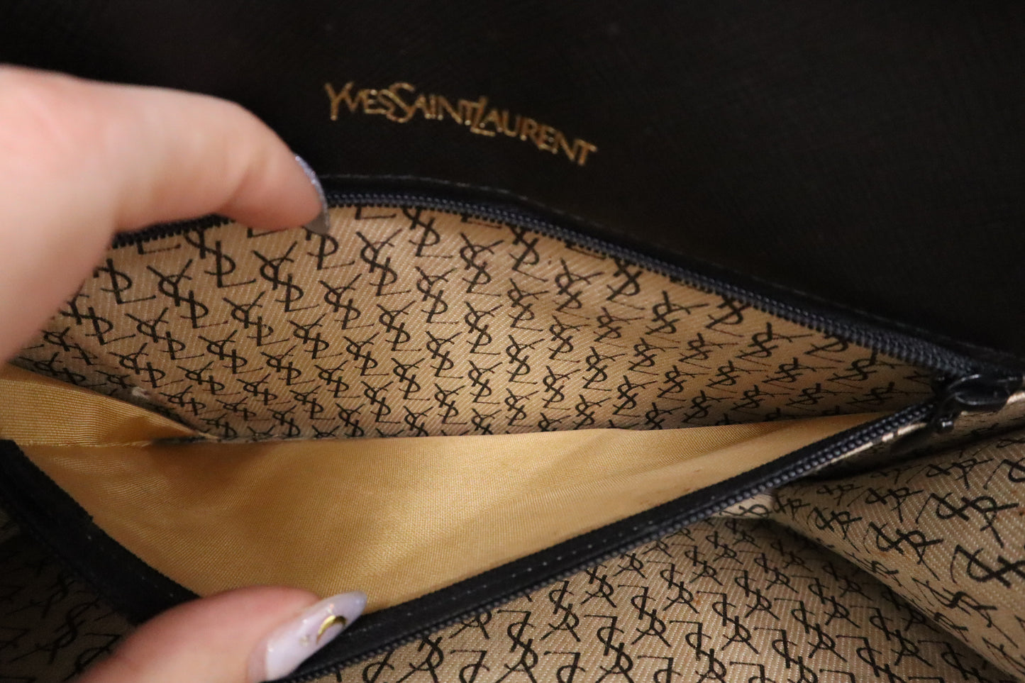 YSL Saint Laurent Clutch in Black Leather