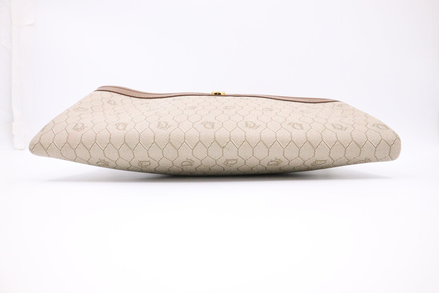 Dior Clutch in Beige Hive Coated Canvas