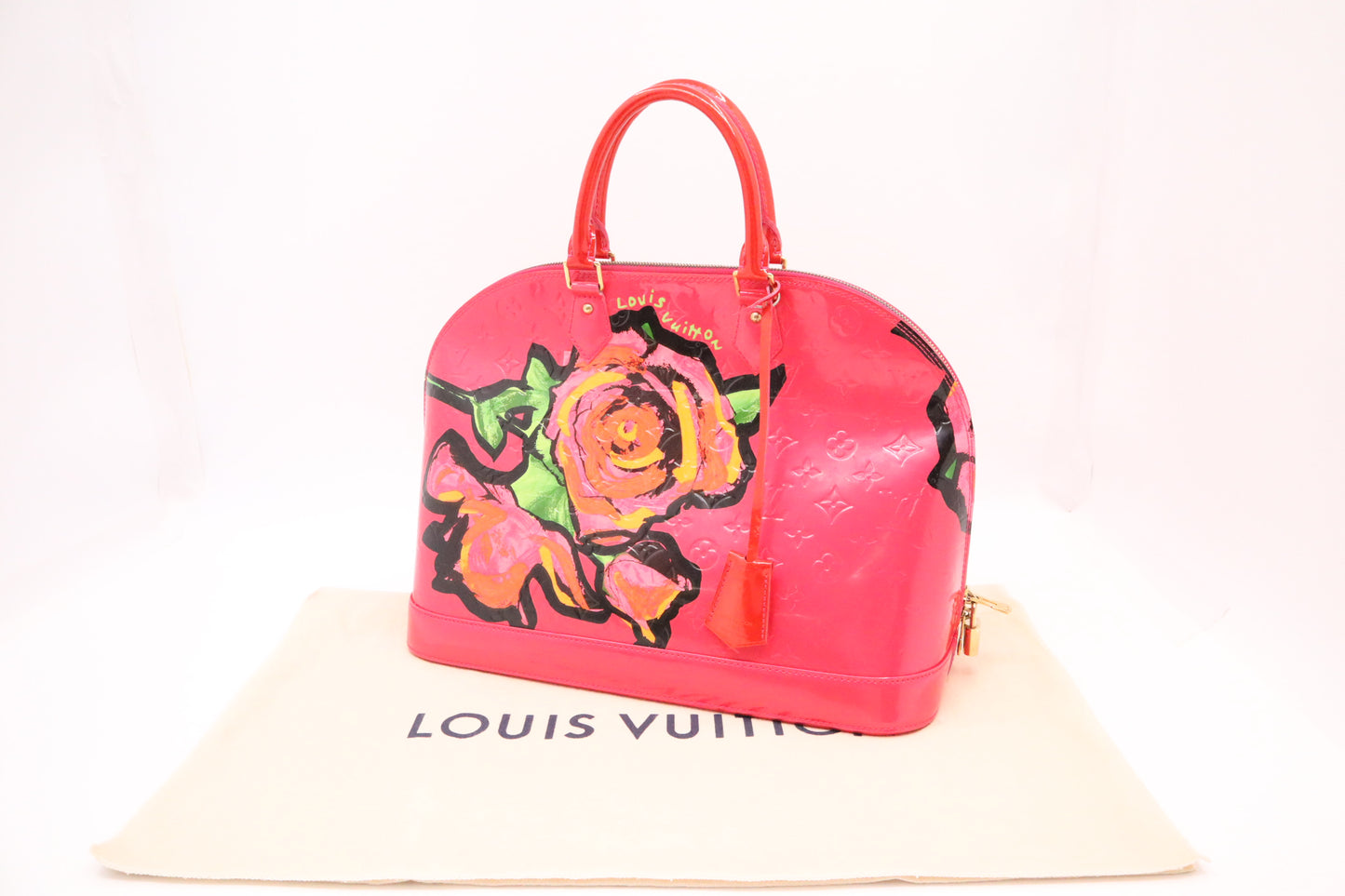 Louis Vuitton x Stephen Sprouse Alma GM in Pink Roses Vernis Leather