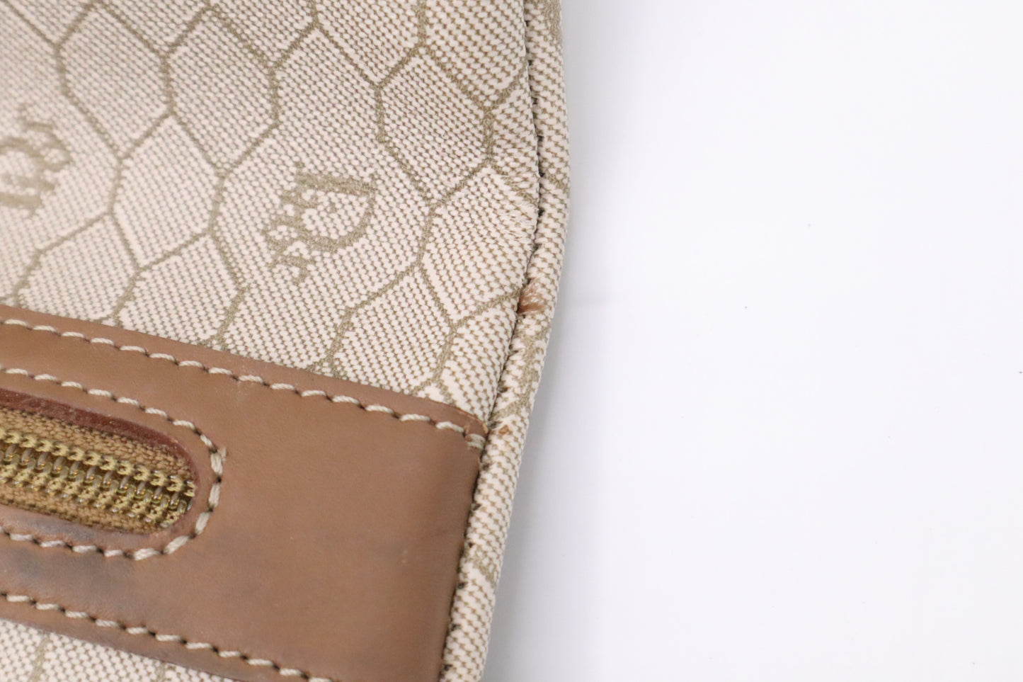 Dior Clutch in Beige Hive Coated Canvas