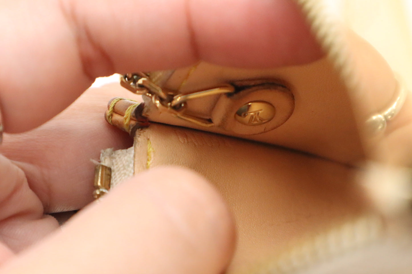 Louis Vuitton Pochette Cles in White Multicolor Monogram Canvas