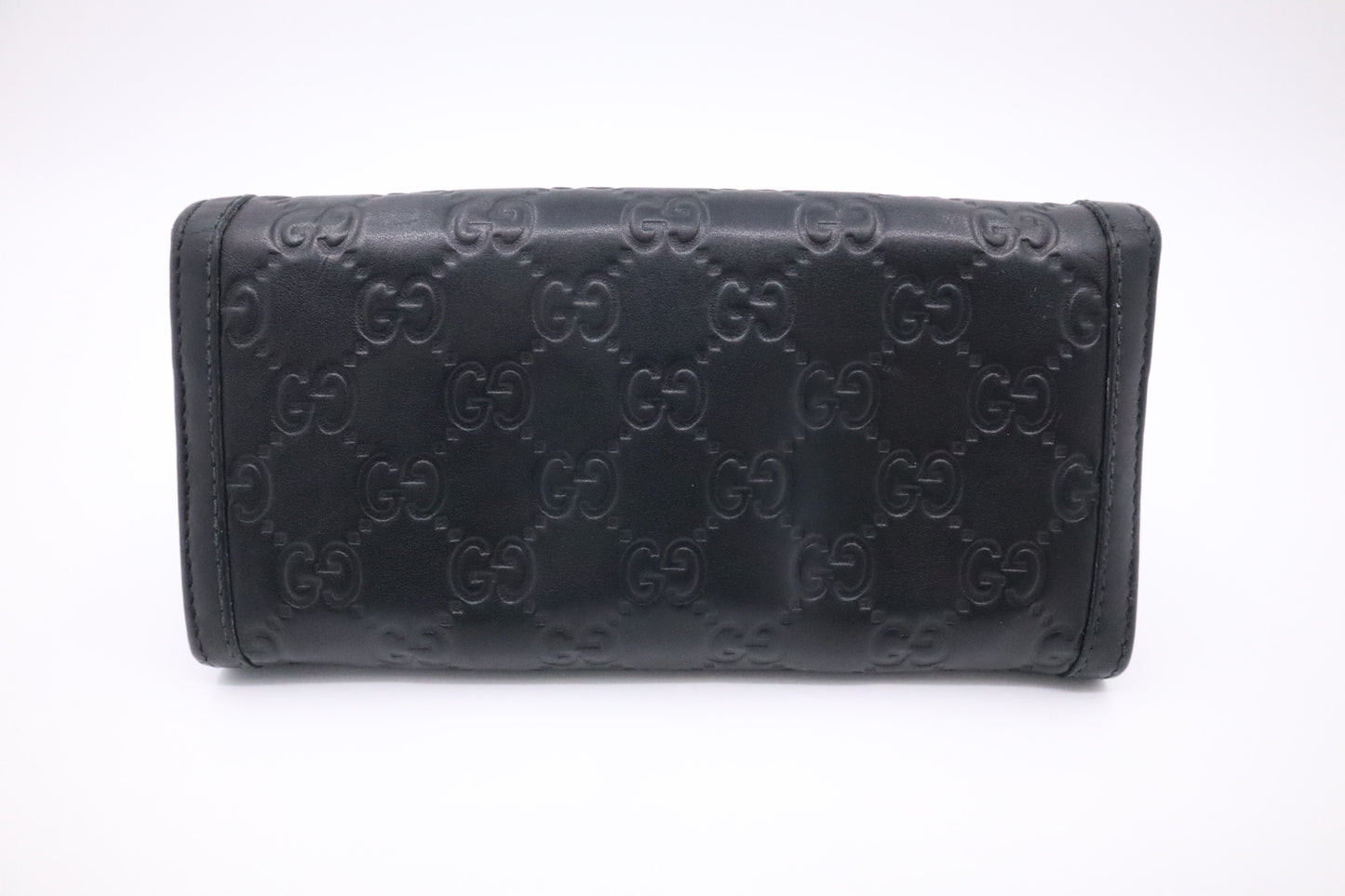 Gucci Continental Wallet in Black Guccissima Leather