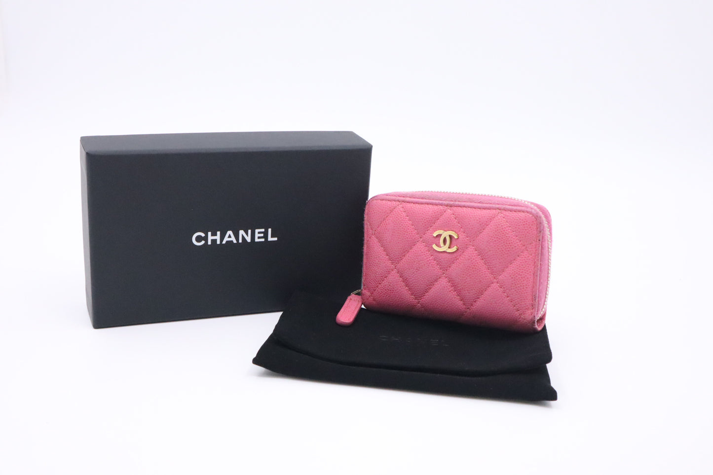 Chanel Compact Zippy in Pink Caviar Leather