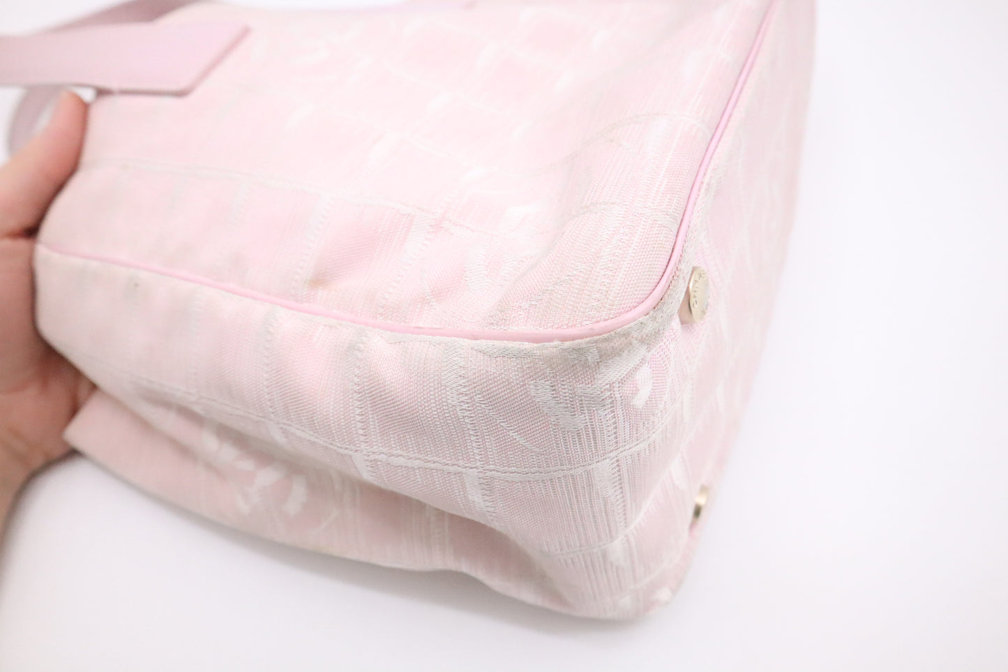 Chanel Small New Travel Line Tote in Pink Canvas