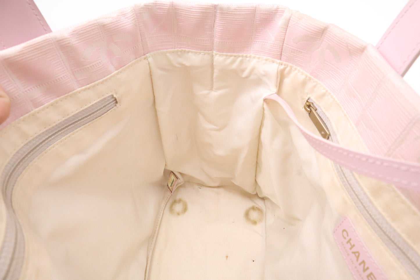 Chanel Small New Travel Line Tote in Pink Canvas