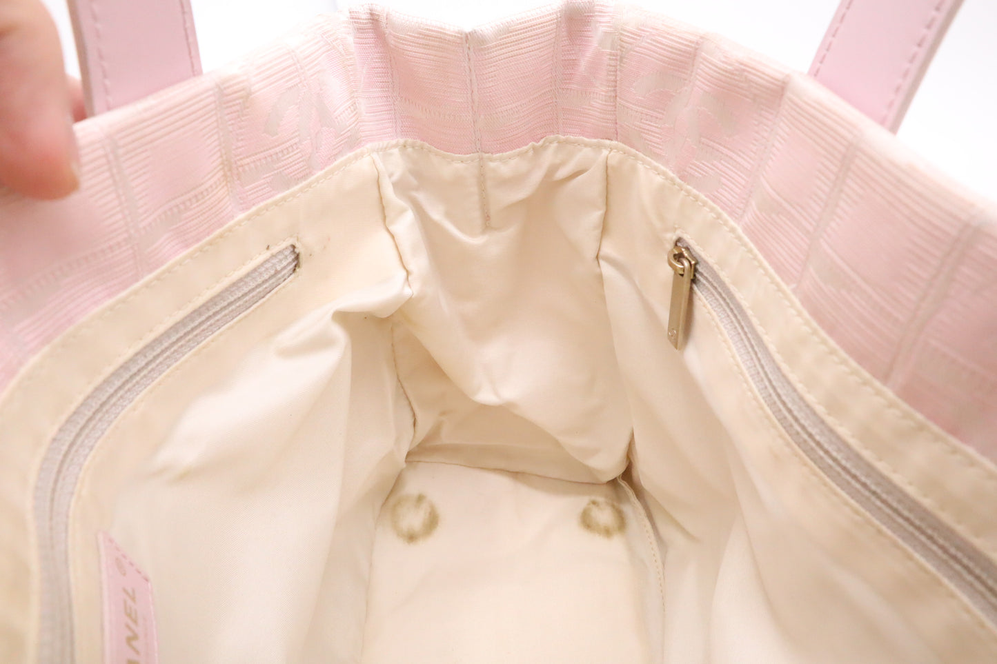 Chanel Small New Travel Line Tote in Pink Canvas
