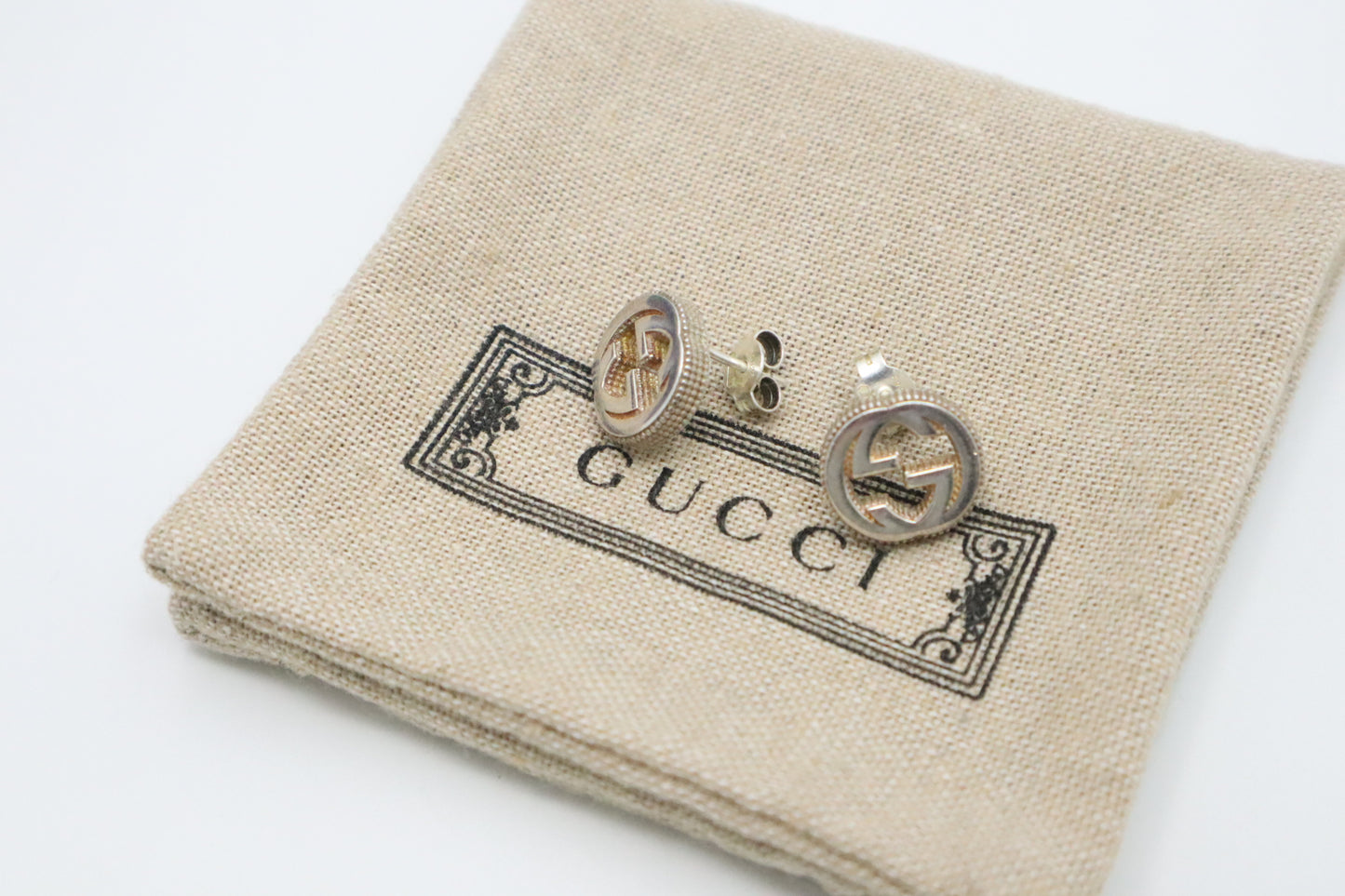 Gucci GG Stud Earrings in Sterling Silver