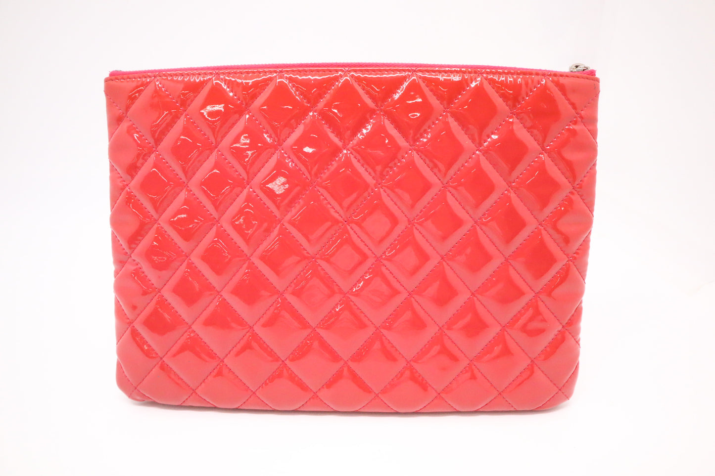 Chanel Small O Case in Orange-Pink Patent Leather