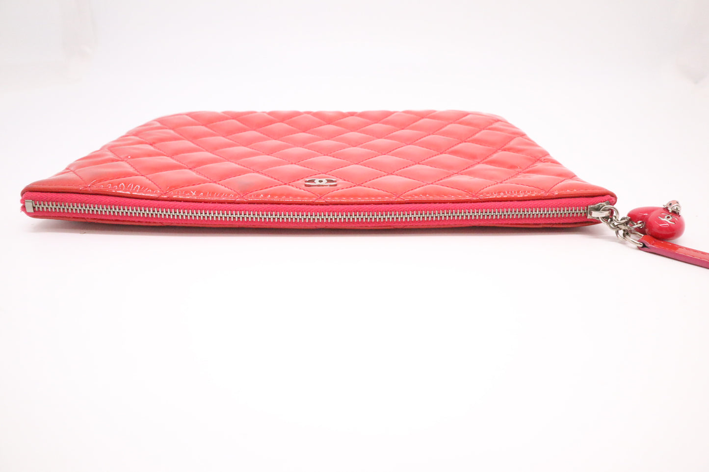 Chanel Small O Case in Orange-Pink Patent Leather