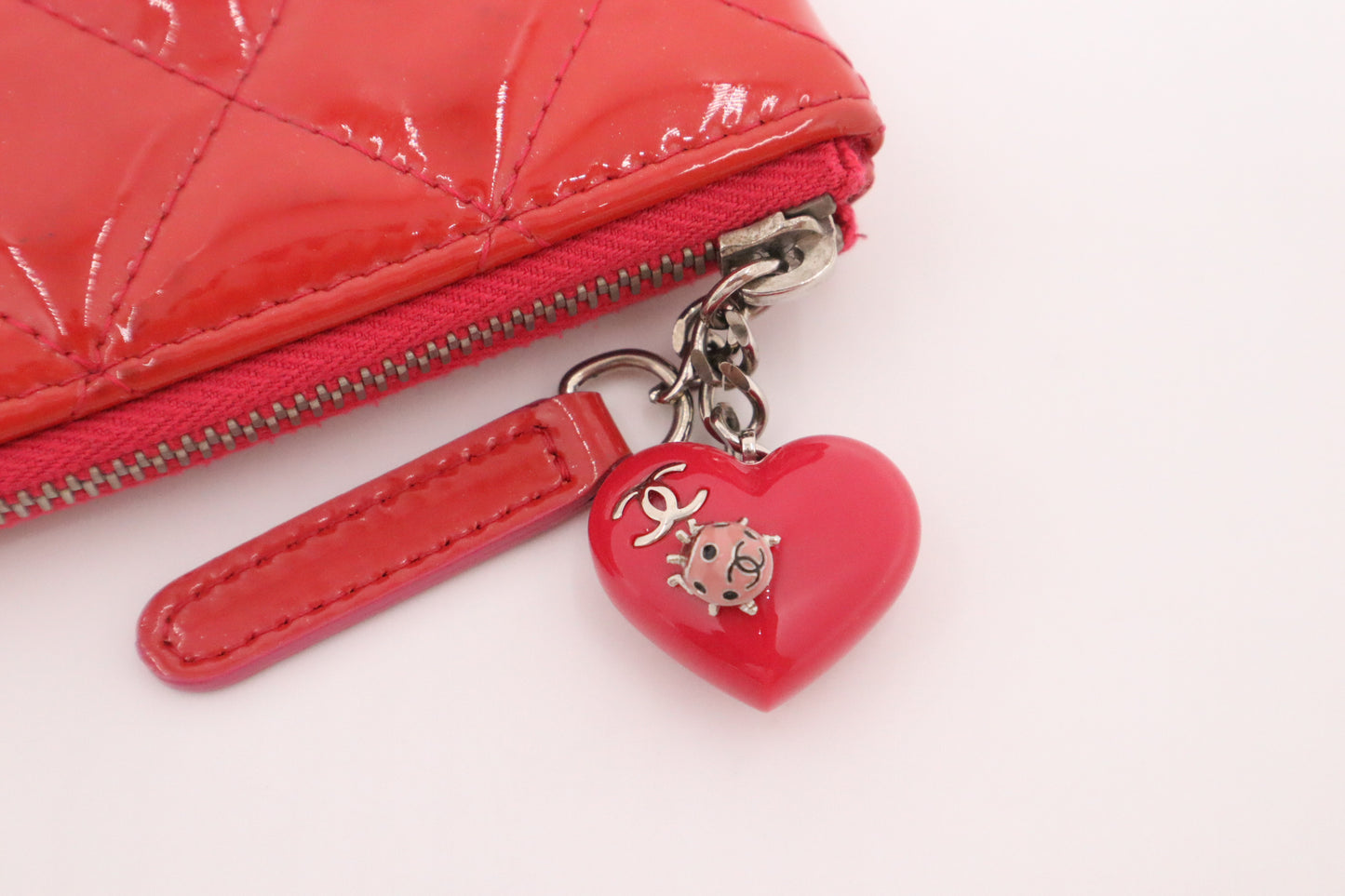 Chanel Small O Case in Orange-Pink Patent Leather