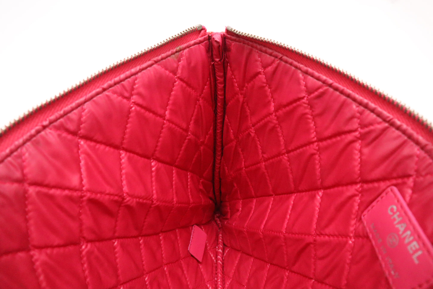 Chanel Small O Case in Orange-Pink Patent Leather