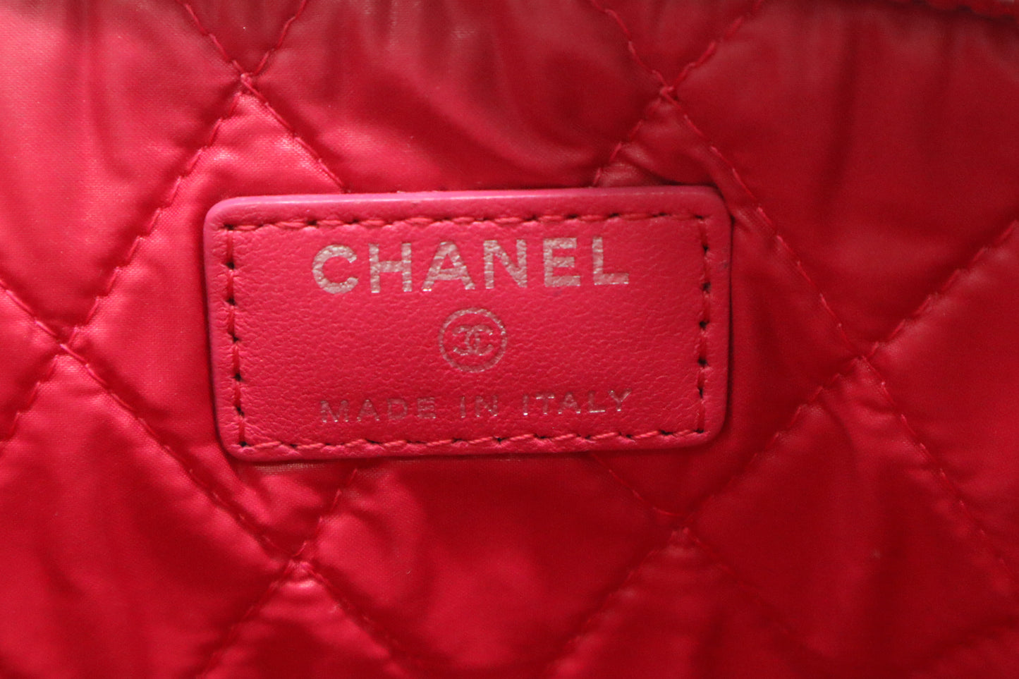 Chanel Small O Case in Orange-Pink Patent Leather