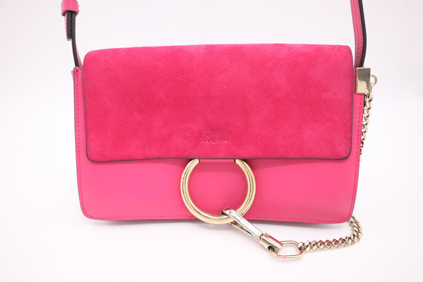 Chloe Faye Shoulder Bag in Pink Leather