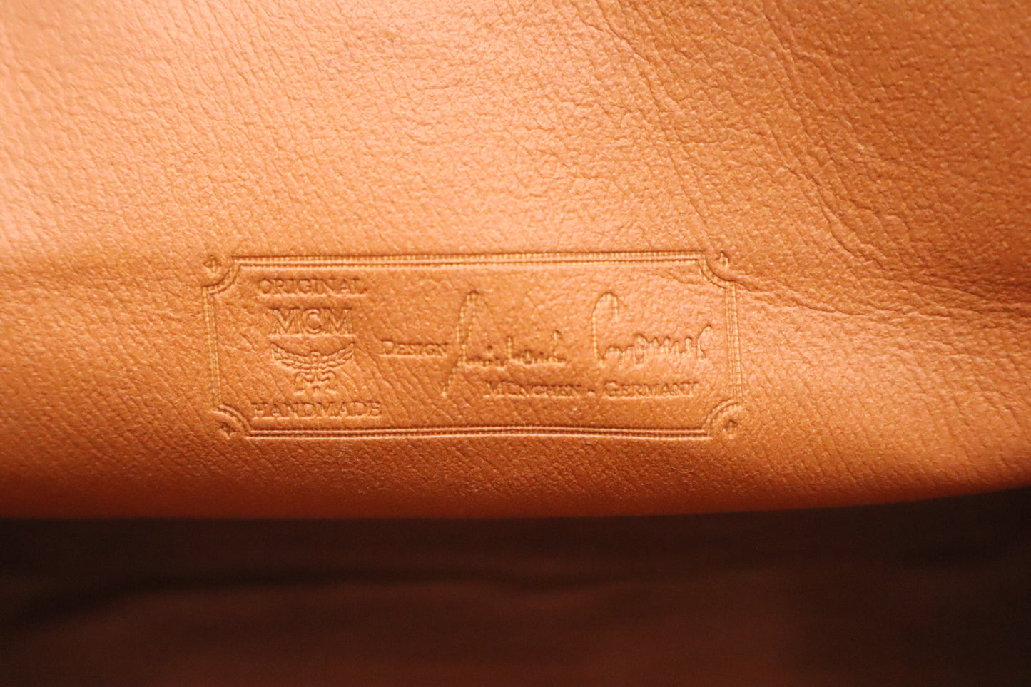 MCM Pouch in Cognac Visetos Canvas