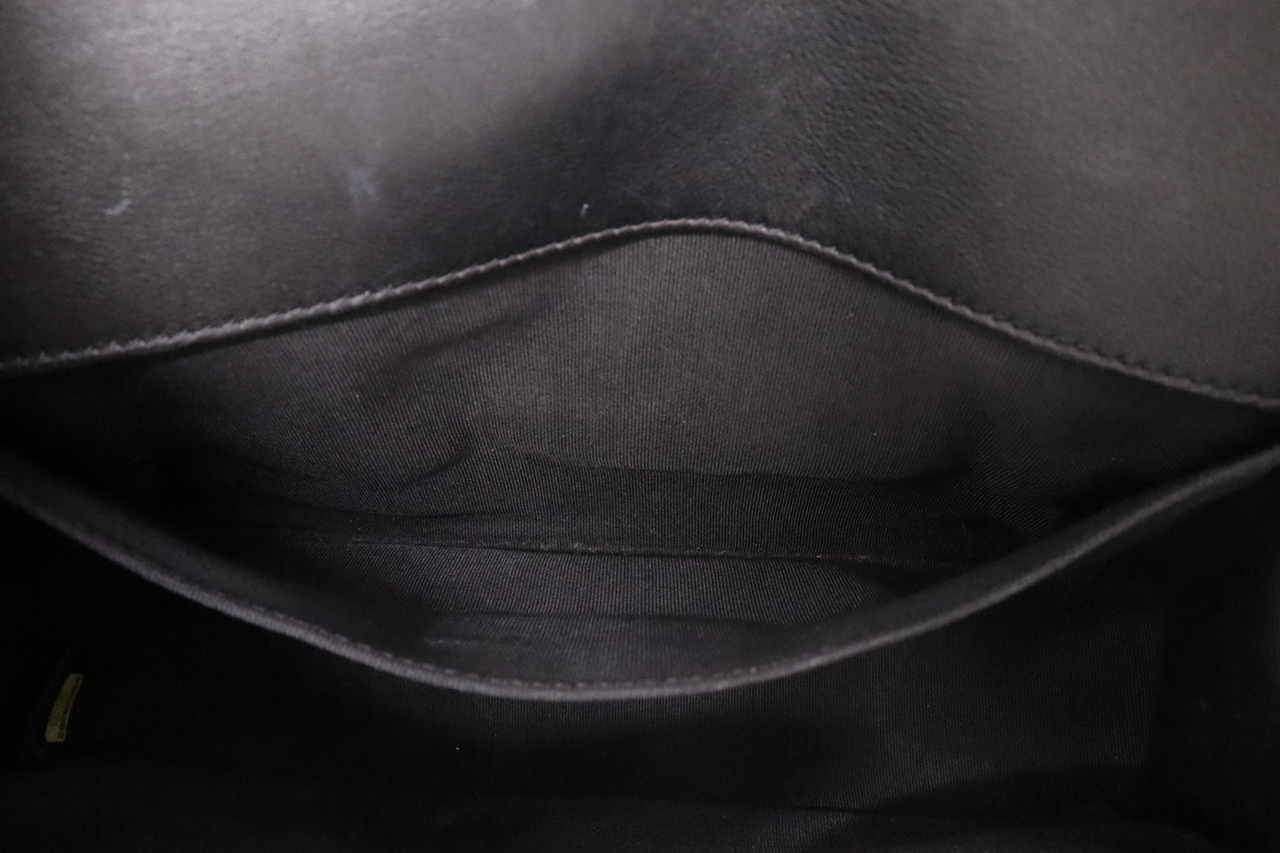 Chanel Old Medium Boy Bag in Black Patent Leather
