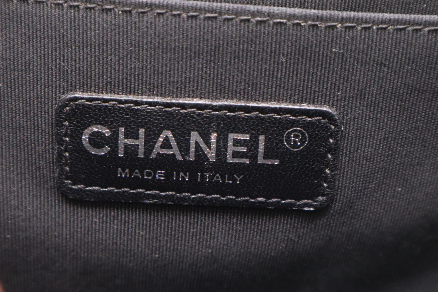 Chanel Old Medium Boy Bag in Black Patent Leather
