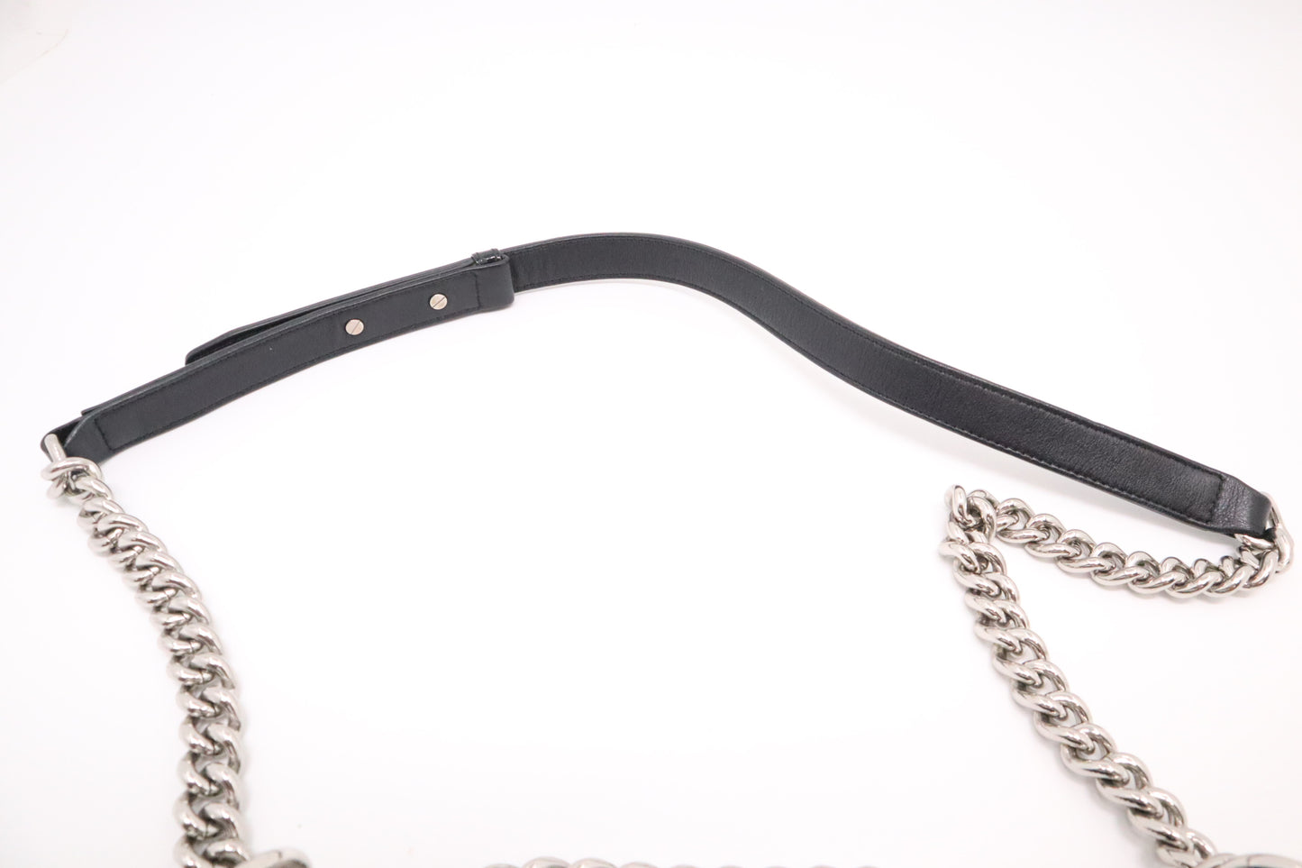 Chanel Old Medium Boy Bag in Black Patent Leather