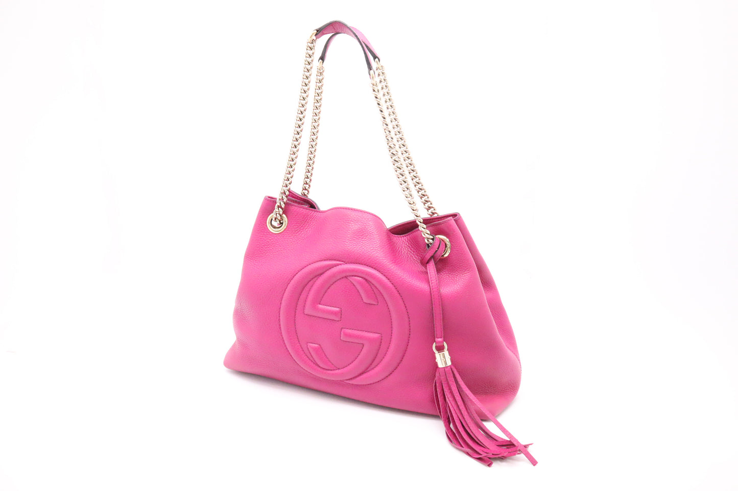 Gucci Soho Chain Shoulder Bag in Pink Leather