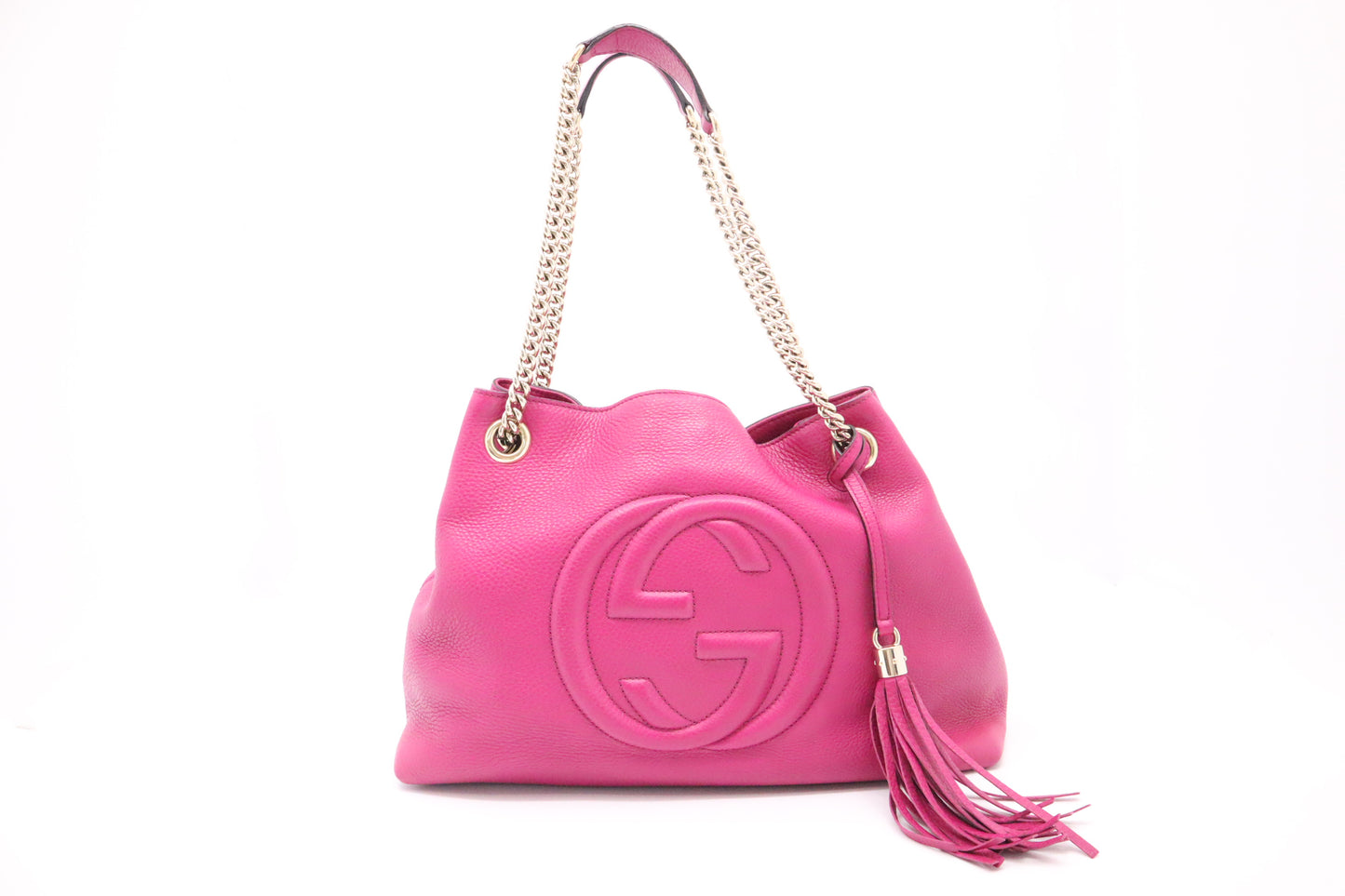 Gucci Soho Chain Shoulder Bag in Pink Leather