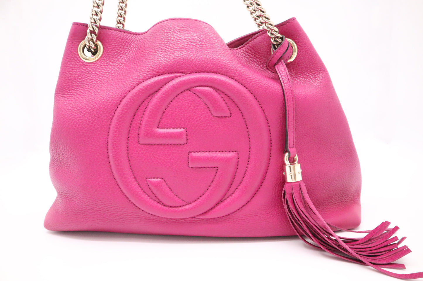 Gucci Soho Chain Shoulder Bag in Pink Leather