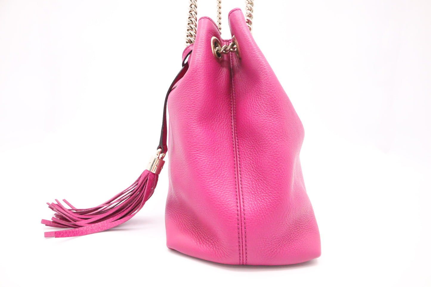 Gucci Soho Chain Shoulder Bag in Pink Leather