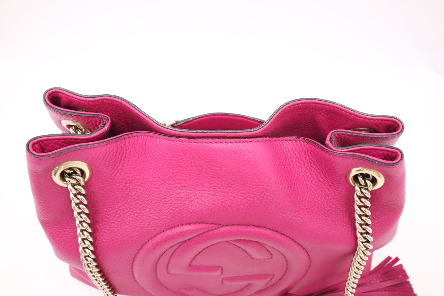 Gucci Soho Chain Shoulder Bag in Pink Leather