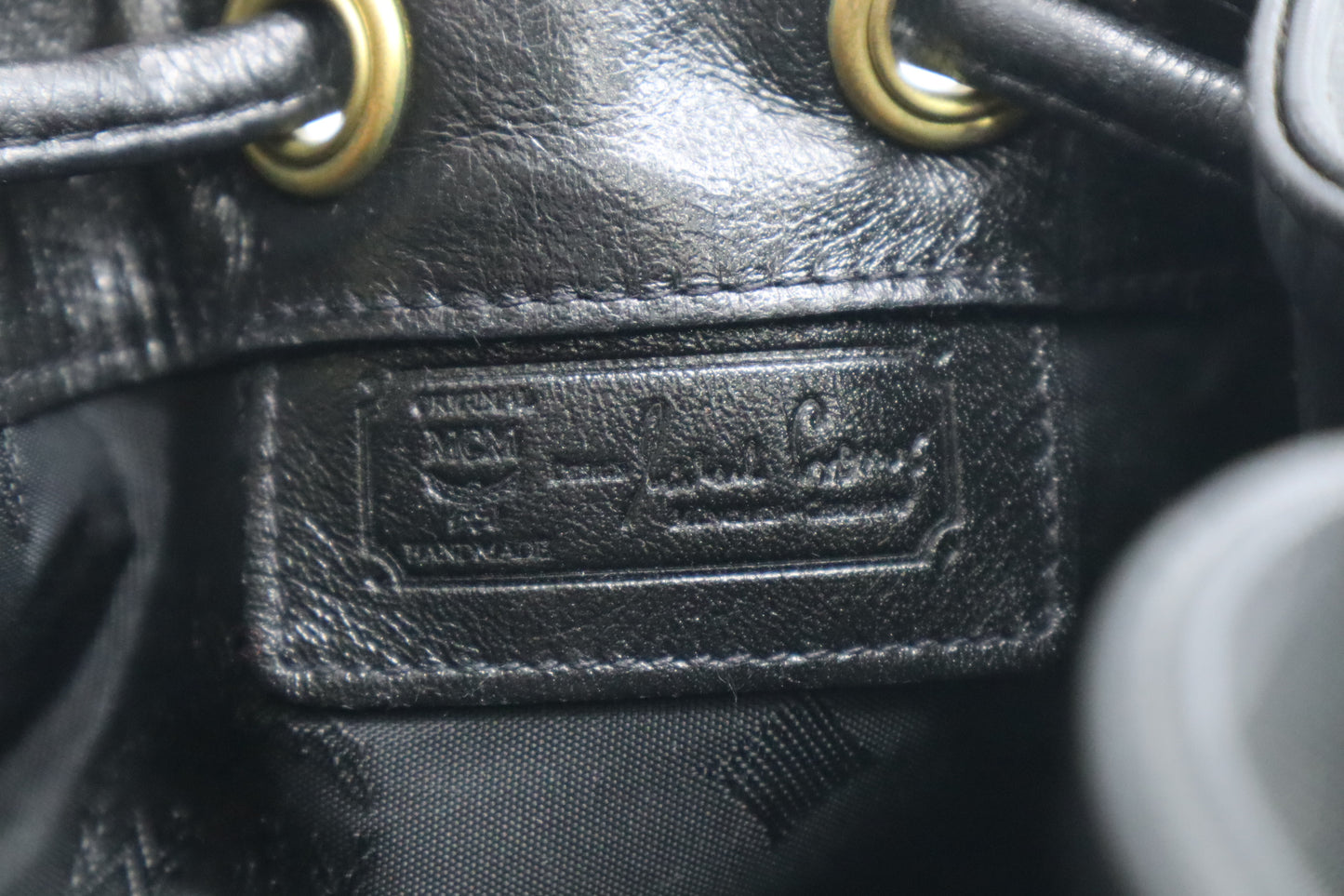 MCM Mini Bucket Bag in Black Canvas