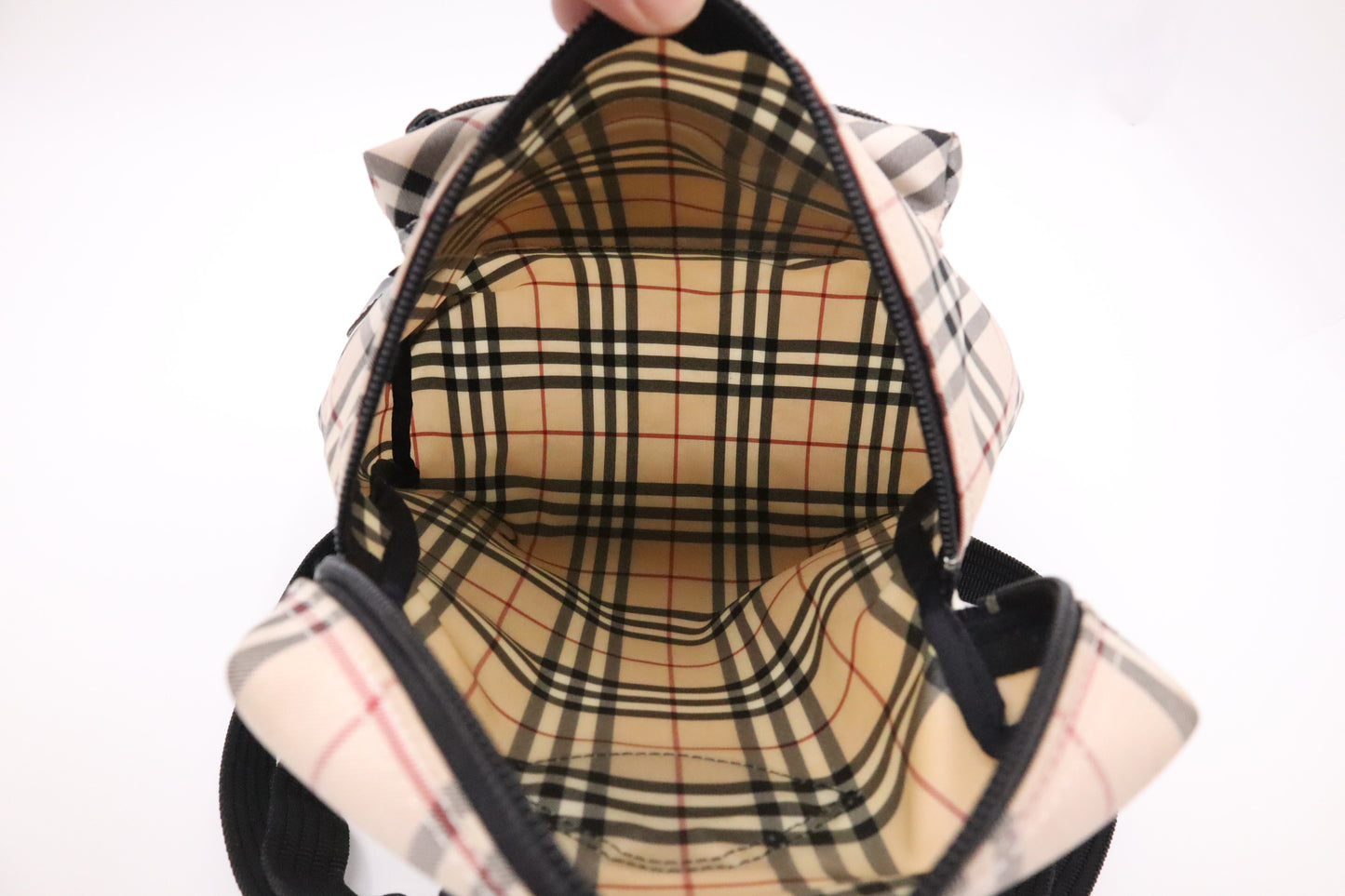 Burberry Backpack in Beige Check Nylon