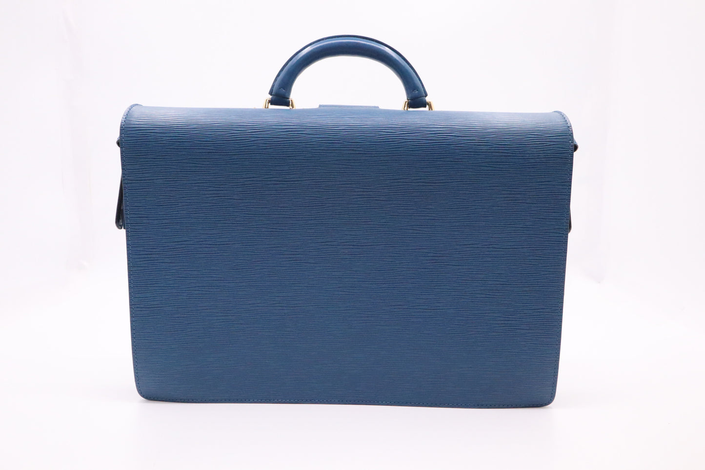 Louis Vuitton Serviette Fermoir in Blue Epi Leather