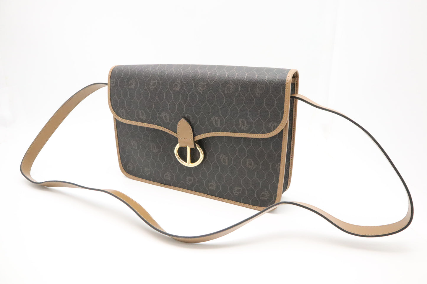 Dior Shoulder Bag in Black Honeycomb Canvas