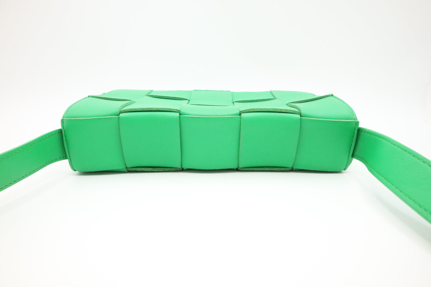Bottega Veneta Cassette in Green Intrecciato Leather
