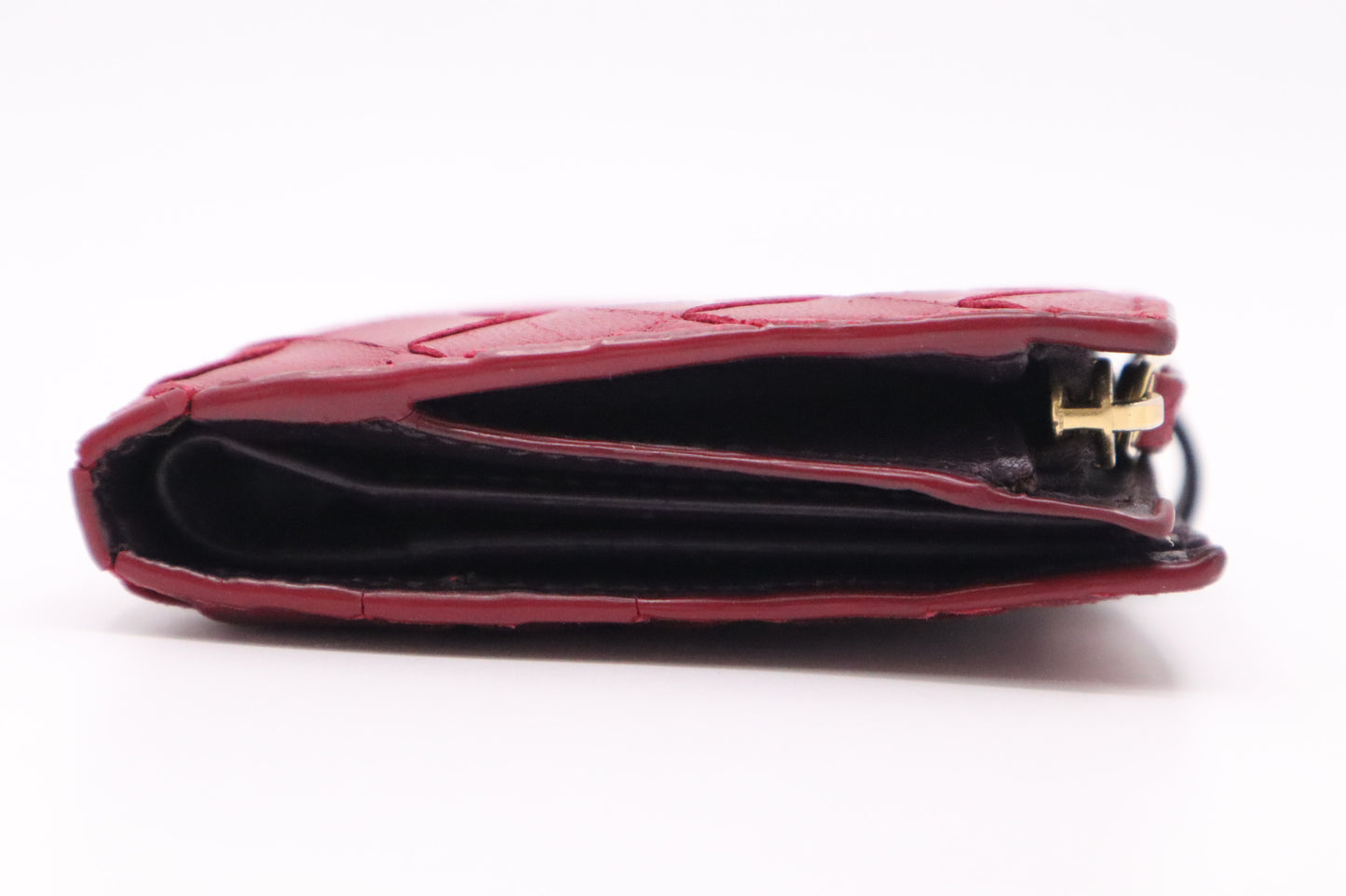 Bottega Veneta Wallet in Burgundy Intrecciato Leather