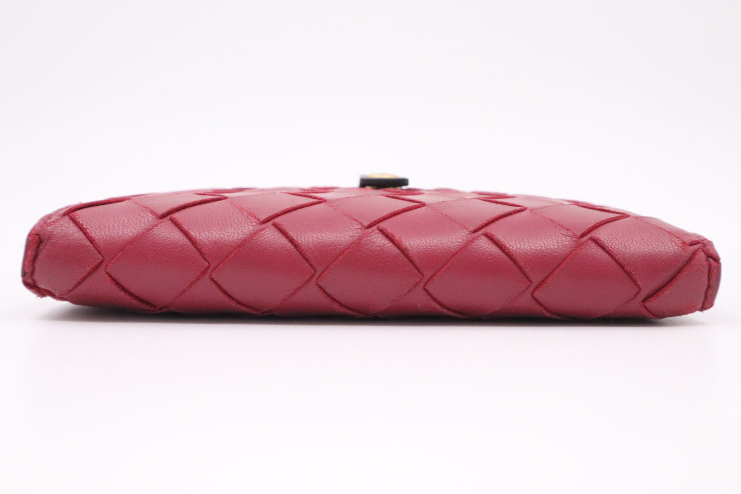 Bottega Veneta Wallet in Burgundy Intrecciato Leather