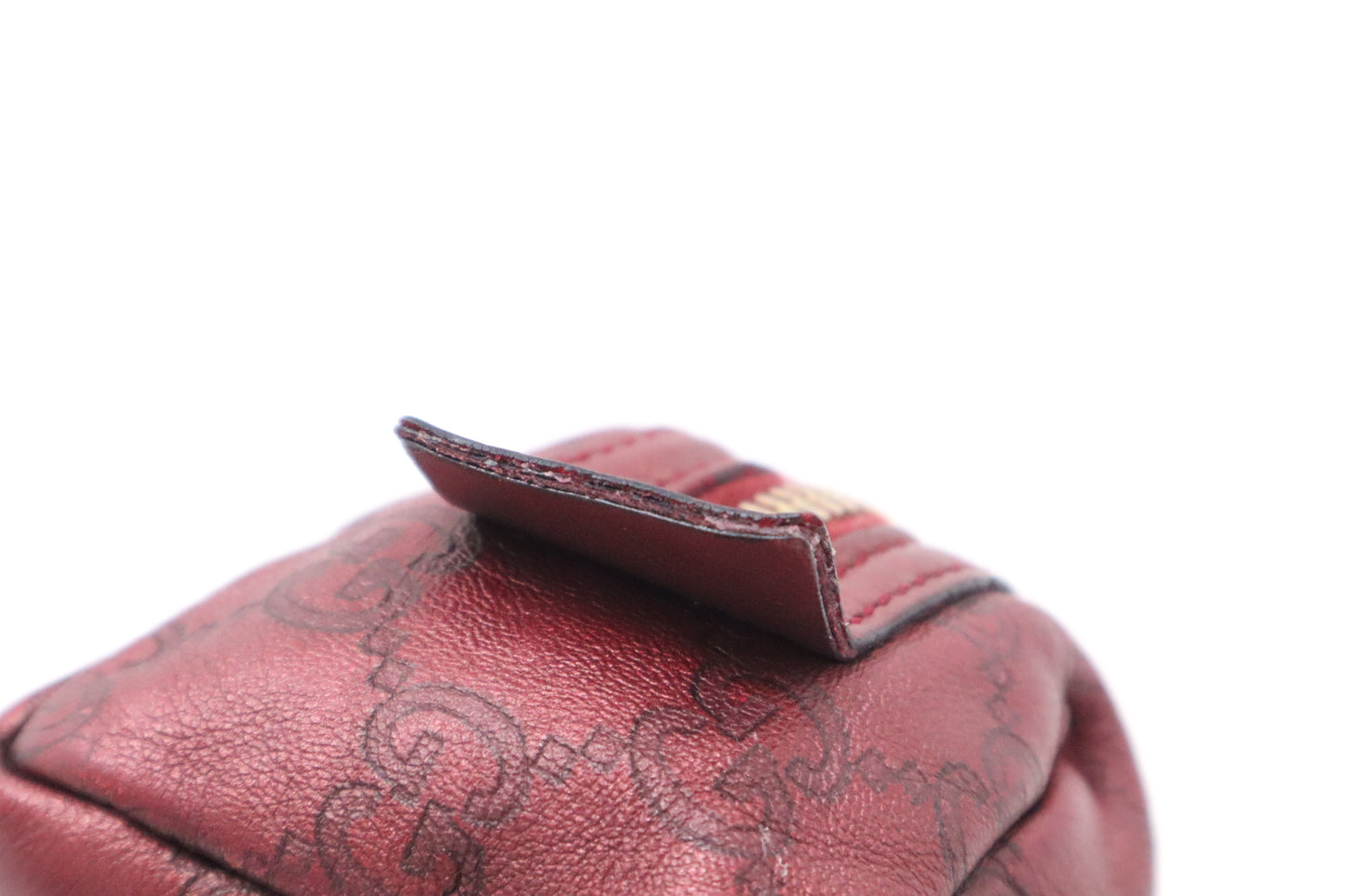 Gucci Cosmetics Pouch in Burgundy Guccissima Leather