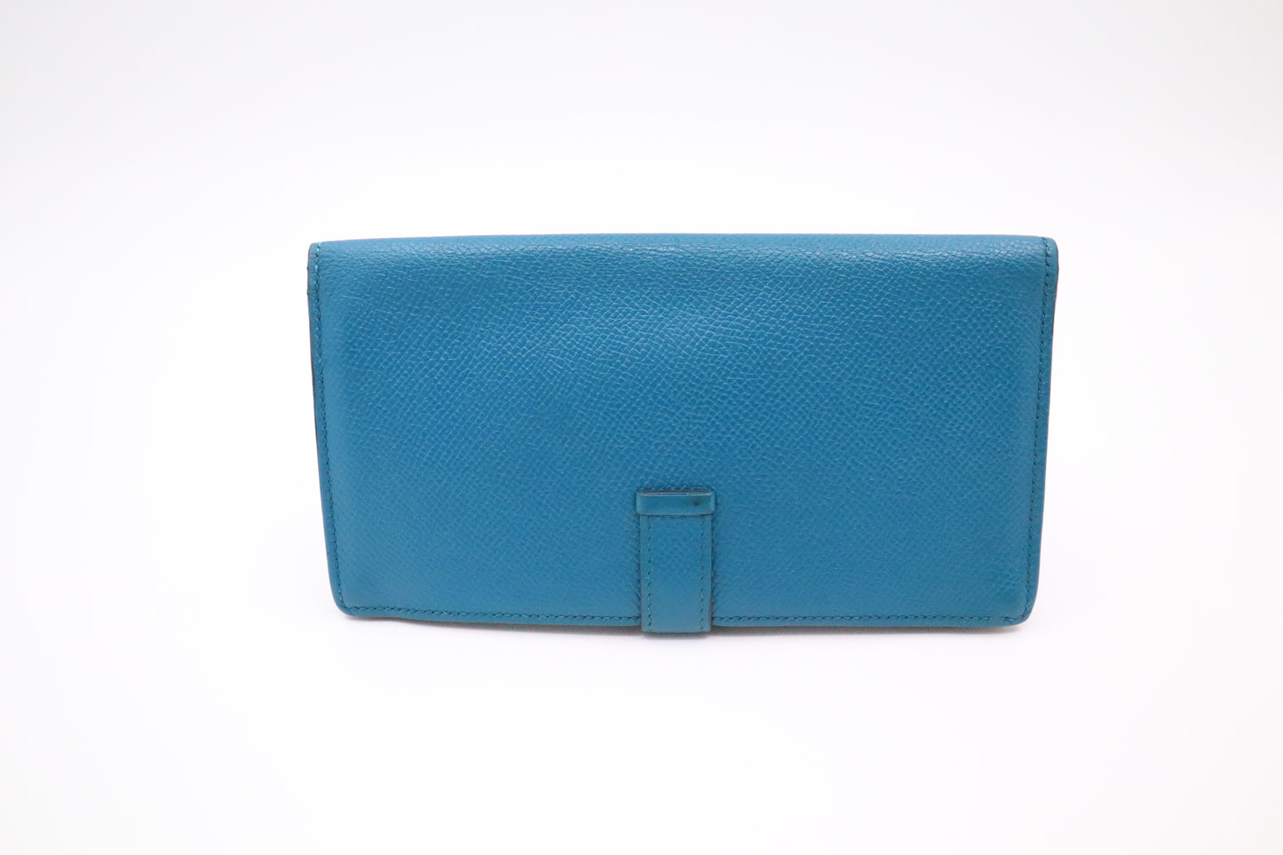Hermes Bearn Wallet in Blue Leather