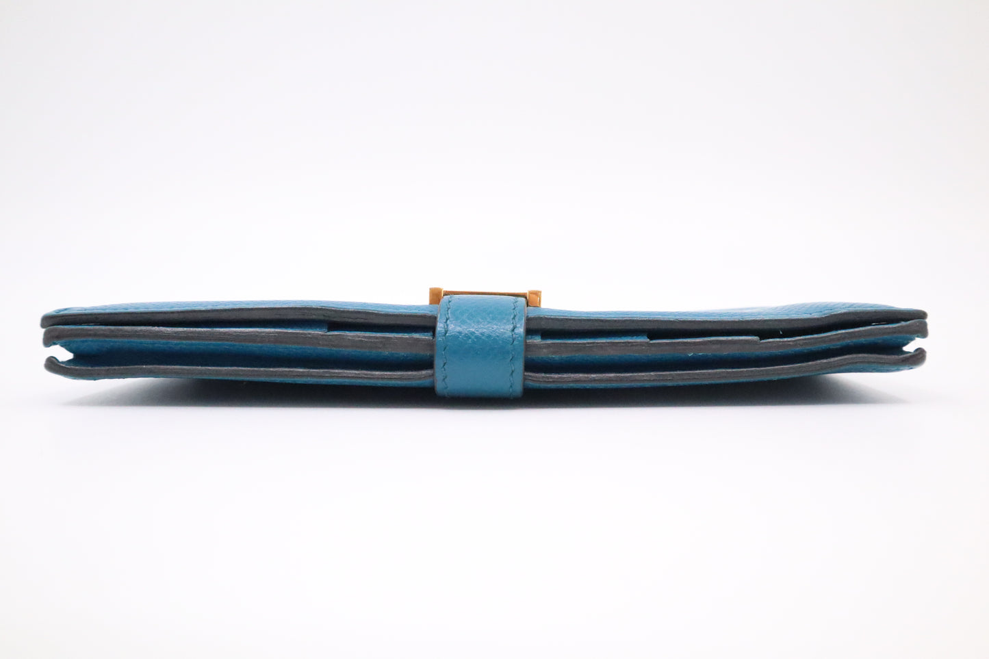 Hermes Bearn Wallet in Blue Leather