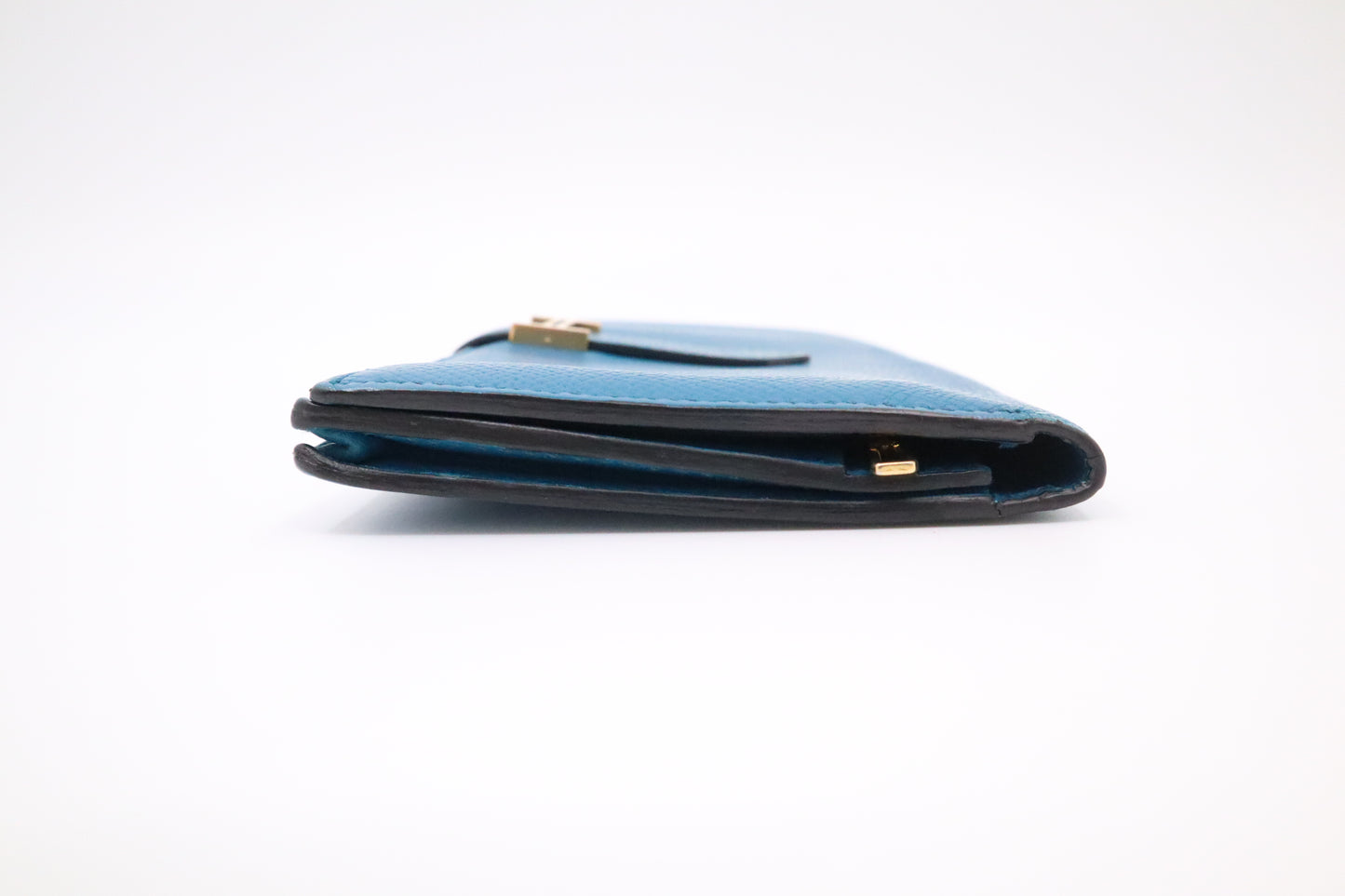 Hermes Bearn Wallet in Blue Leather