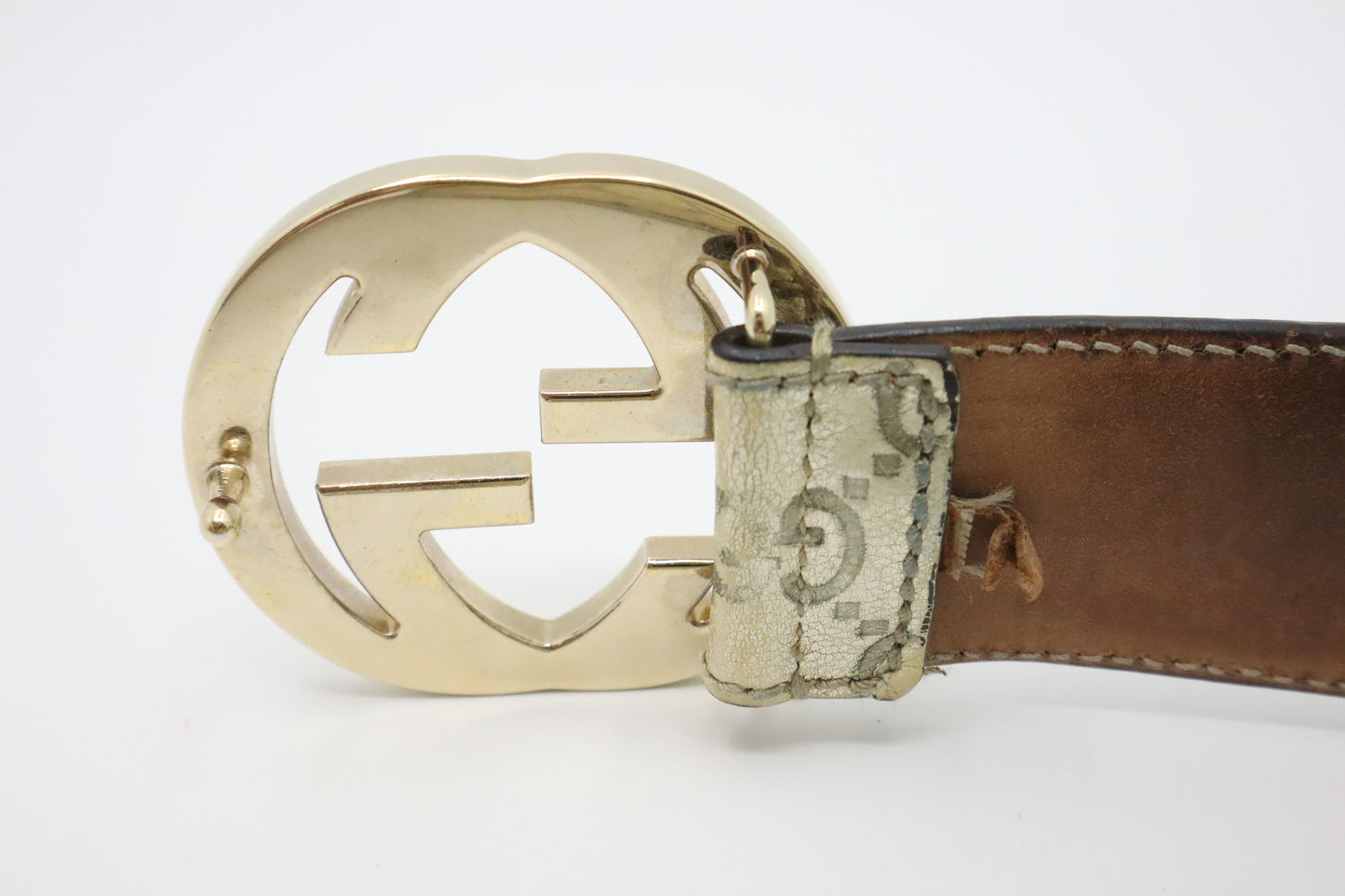Gucci Belt in Gold GG Canvas