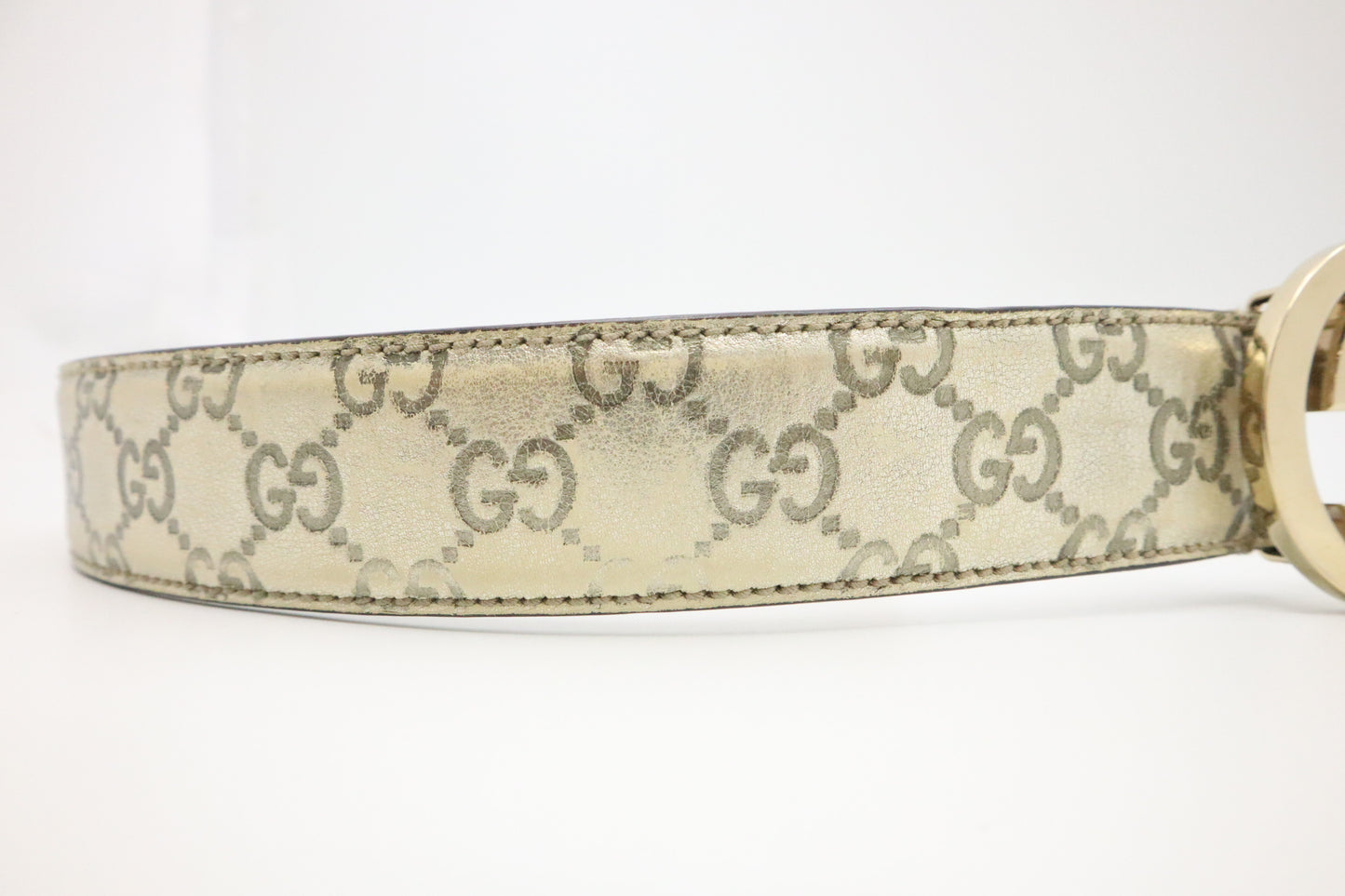 Gucci Belt in Gold GG Canvas