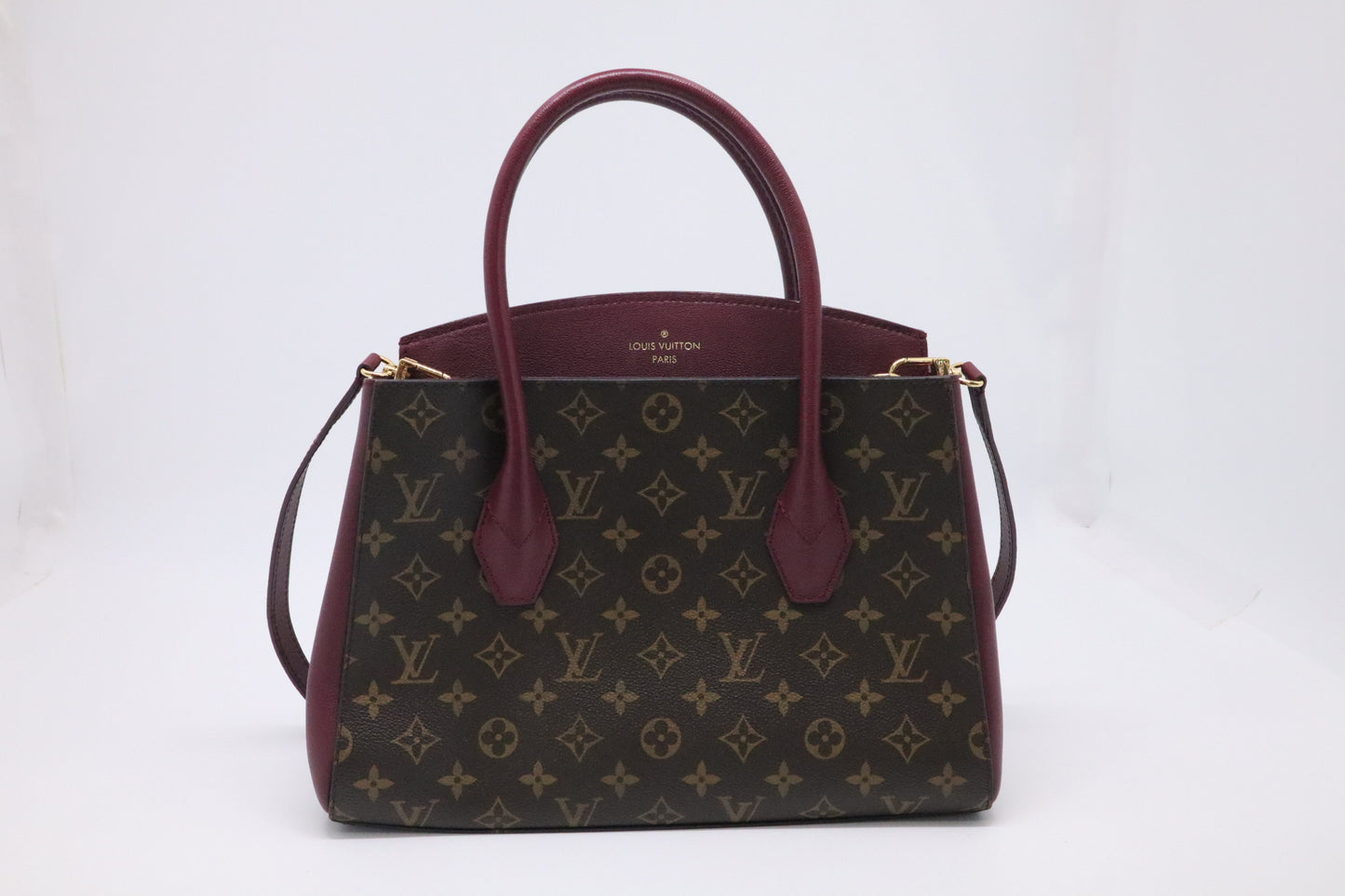 Louis Vuitton Florine Shoulder Bag in Burgundy Leather and Monogram Canvas