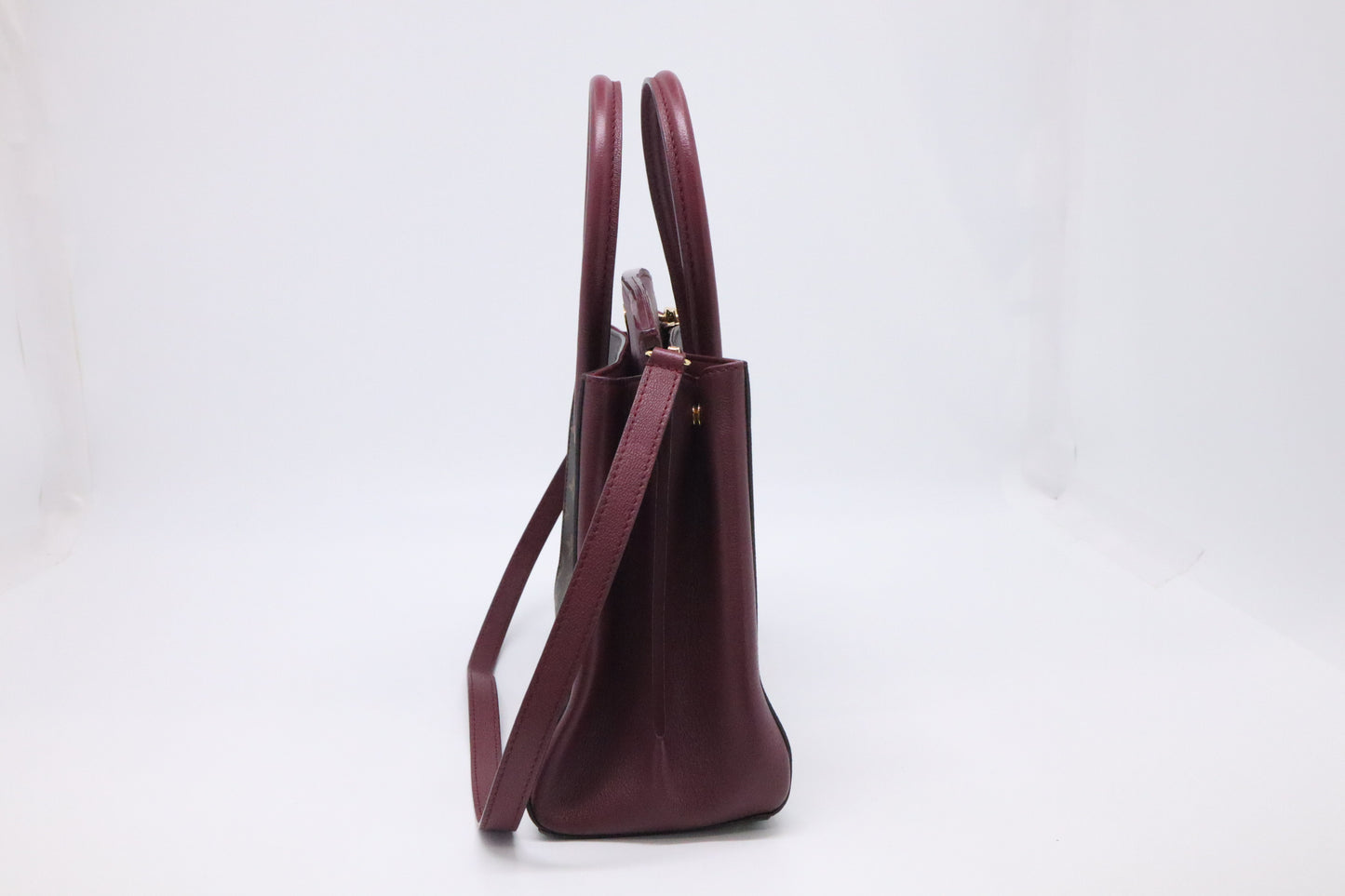 Louis Vuitton Florine Shoulder Bag in Burgundy Leather and Monogram Canvas
